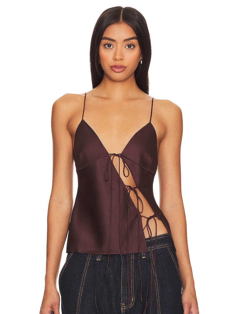 Lioness Mariah Satin Satin Cami in Garnet Sz Large NWT